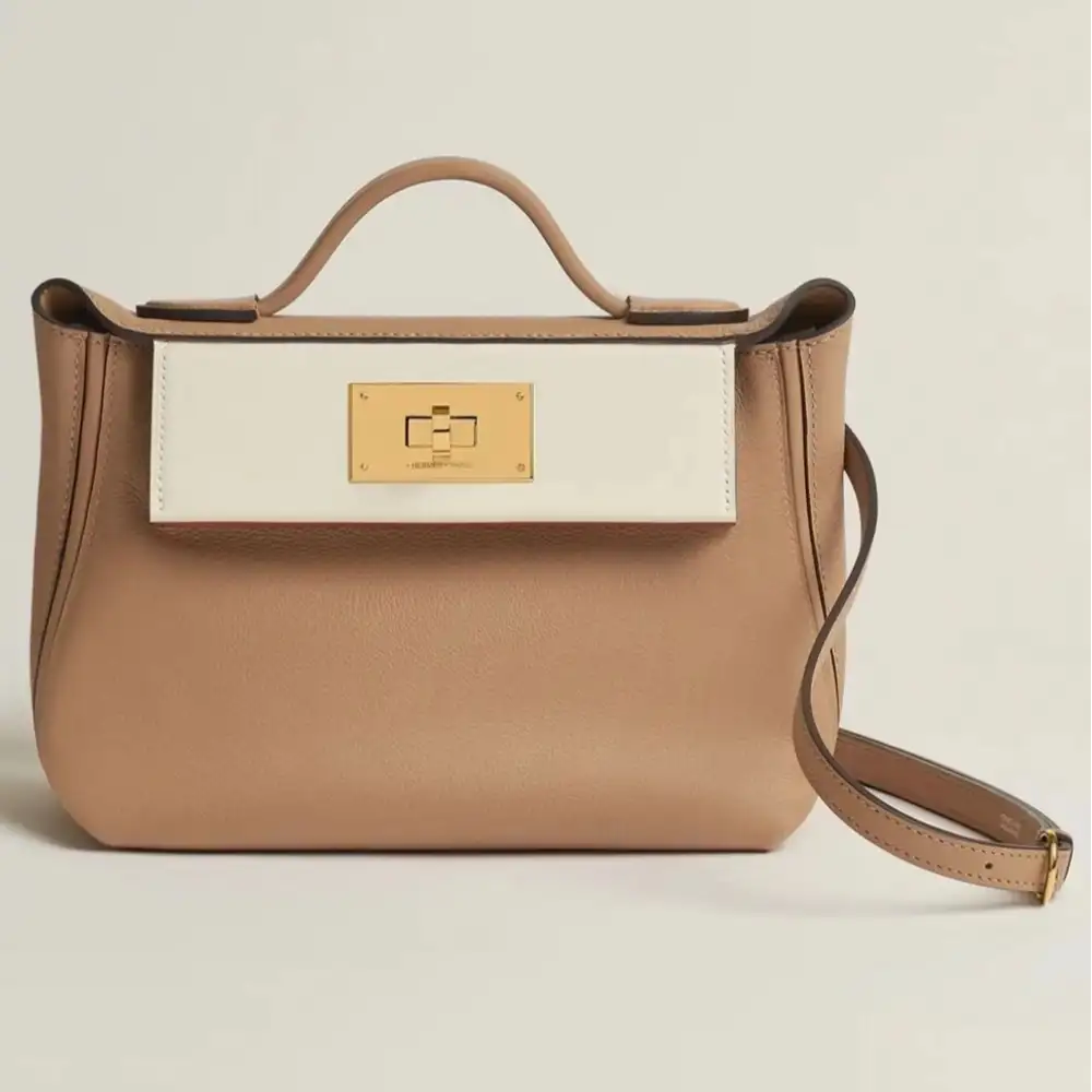 Hermes 24 24 Mini 21 Bag in Evercolor:Swift Chaï Nata
