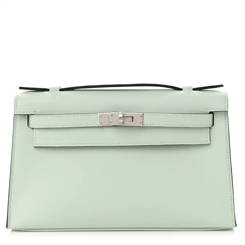 Hermes Kelly Pochette in Swift Peppermint