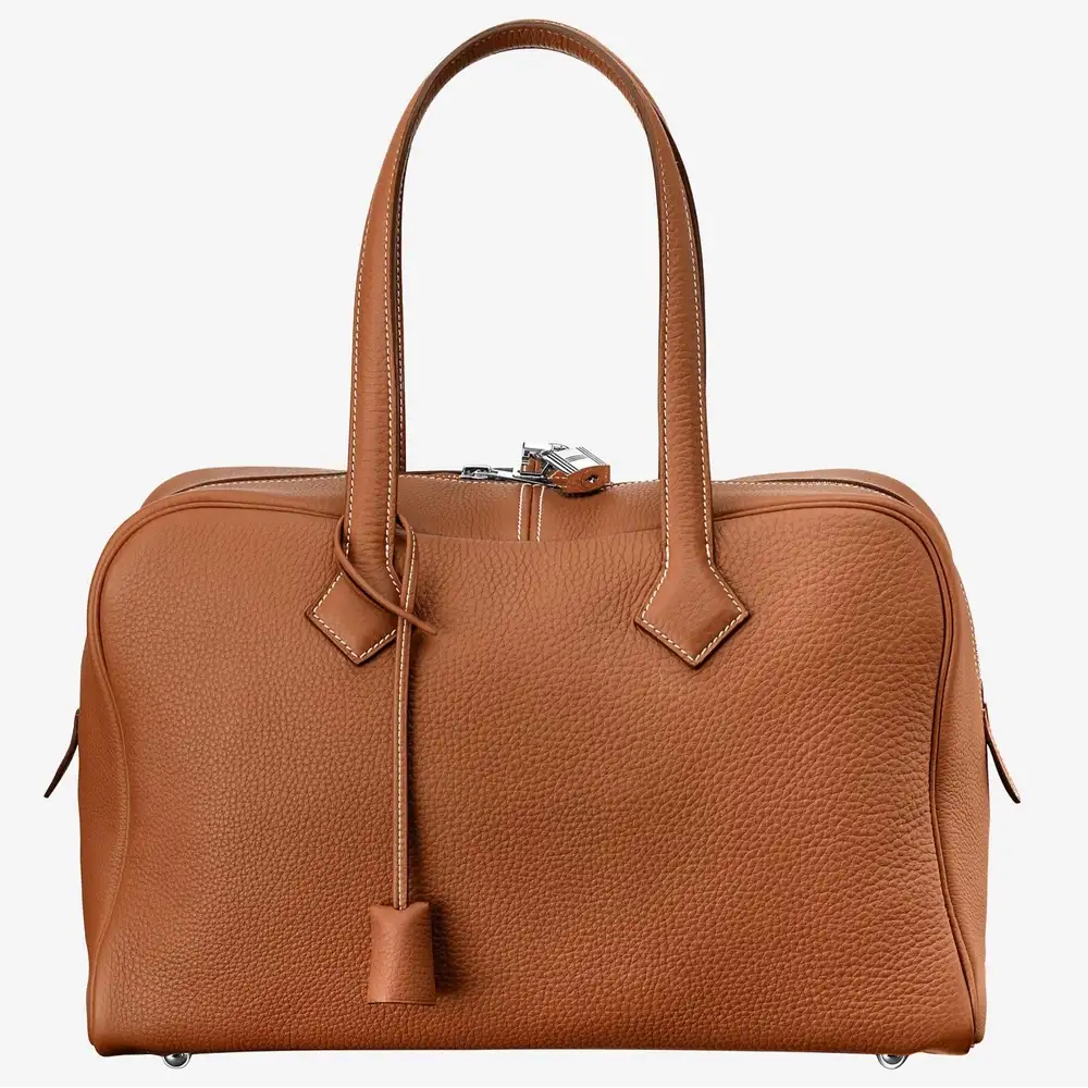 Hermes Victoria II Fourre Tout 35 bag in Clemence Gold