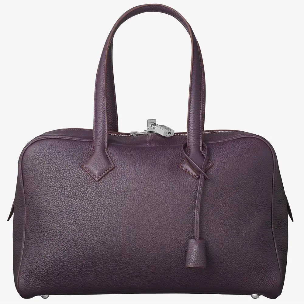 Hermes Victoria II Fourre Tout 35 bag in Clemence Grape purple