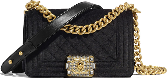 Chanel Boy Bag With Crystal Stone Clasp Chanel Boy Bag With Crystal Stone Clasp