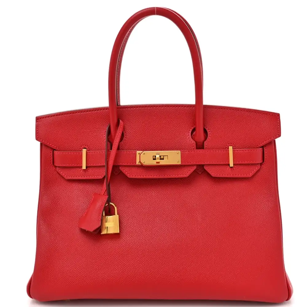 Hermes Birkin 30 Bag in Epsom Rouge Casaque
