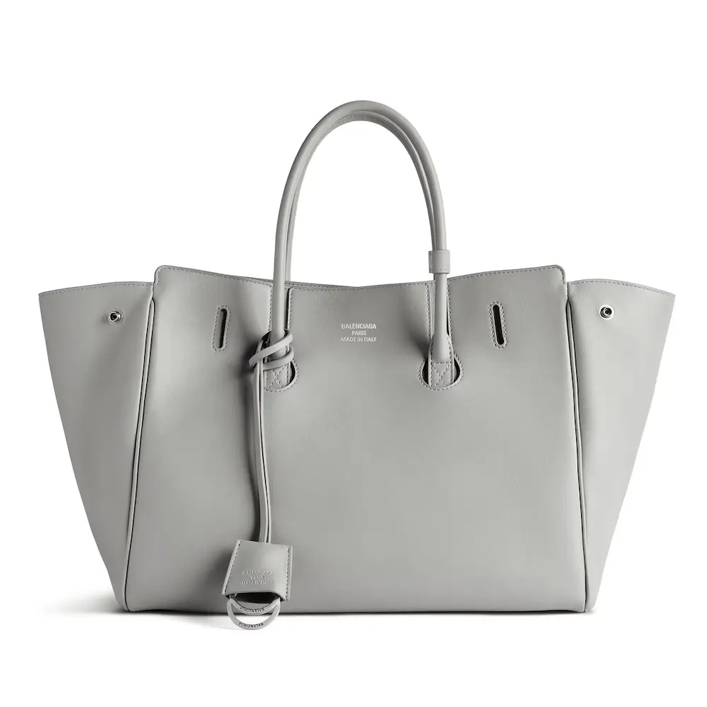 Balenciaga Hampton Small Carry All Bag in Balenciaga grey smooth calfskin, aged silver hardware GRey