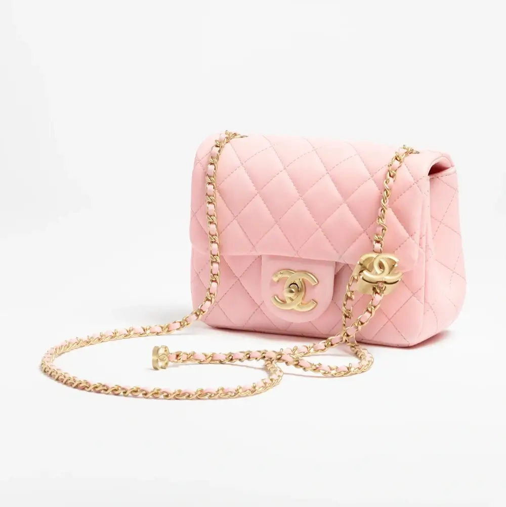 Chanel mini flap bag shiny lambskin gold tone metal AS5758B21572U2360 #2