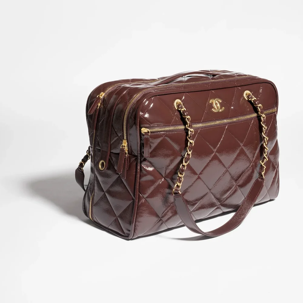 Chanel travel bag patent crumpled calfskin gold tone metal AS5617B20802U1115 #2