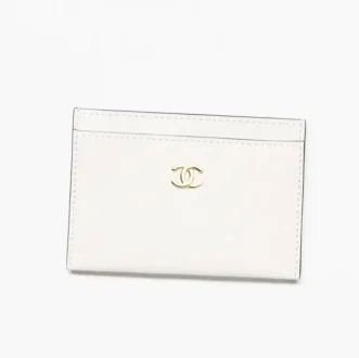 Chanel card holder grained goatskin gold tone metal AP5216B23783U8750