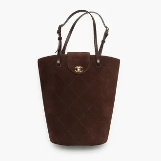 Chanel large bucket bag suede calfskin gold metal AS6375B24728UA850