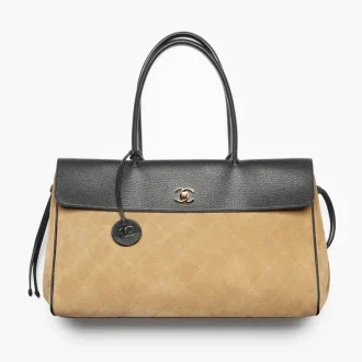Chanel tote suede calfskin grained calfskin gold tone metal AS6428B25073UB321