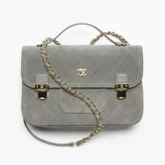 Chanel backpack suede calfskin gold tone metal AS6465B25591UA848