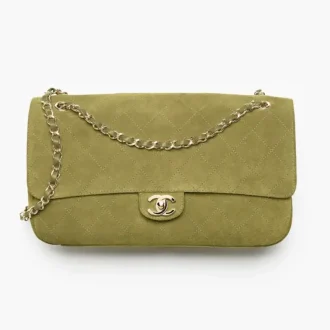 Chanel maxi flap bag suede calfskin gold tone metal AS6627B24009U3951