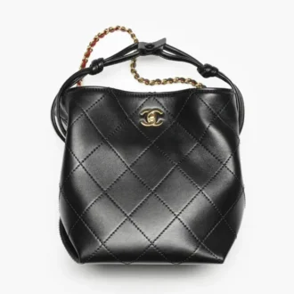Chanel small bucket bag lambskin gold tone metal AS6206B2534794305