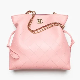 Chanel small shopping bag lambskin gold tone metal AS6495B25347UA954