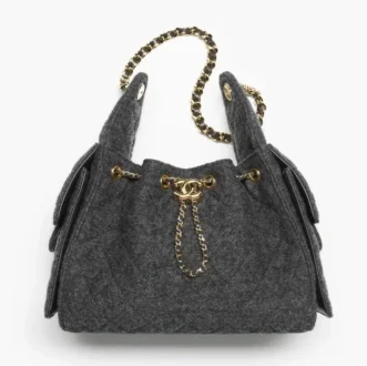 chanel 25 small handbag felt gold tone metal AS5293B25798UC713