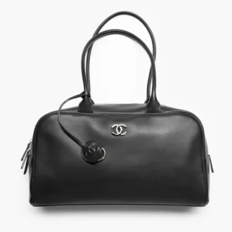 chanel large bowling bag calfskin silver tone metal AS6211B25711UB662