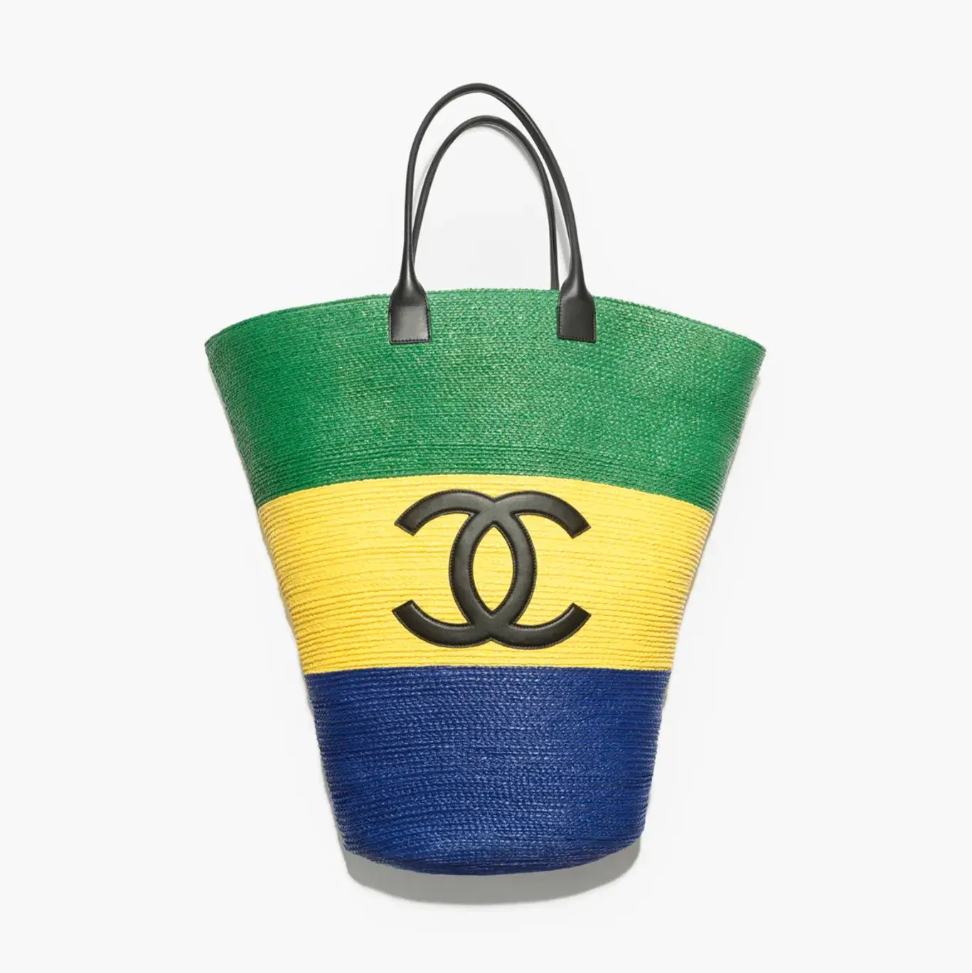 Chanel maxi shopping bag raffia calfskin AS6149B23631U8668