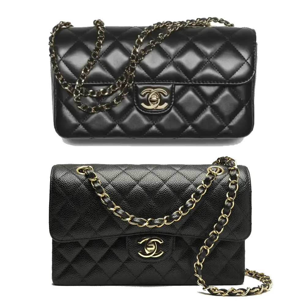 chanel small flap bag comparison front image